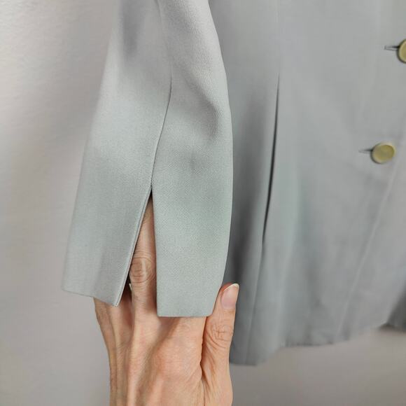 MaxMara Long Jacket Womens 6 Dove Gray Button Up Viscose Blend Preppy Capsule - Picture 3 of 10